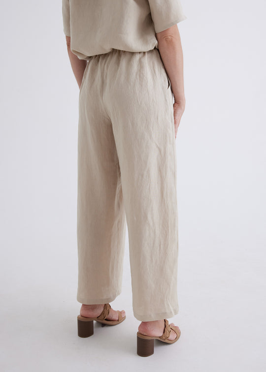 Zara Linen Pants in Oatmeal