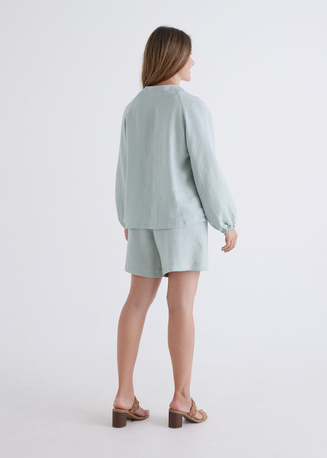 Tanya Linen Top in Sage