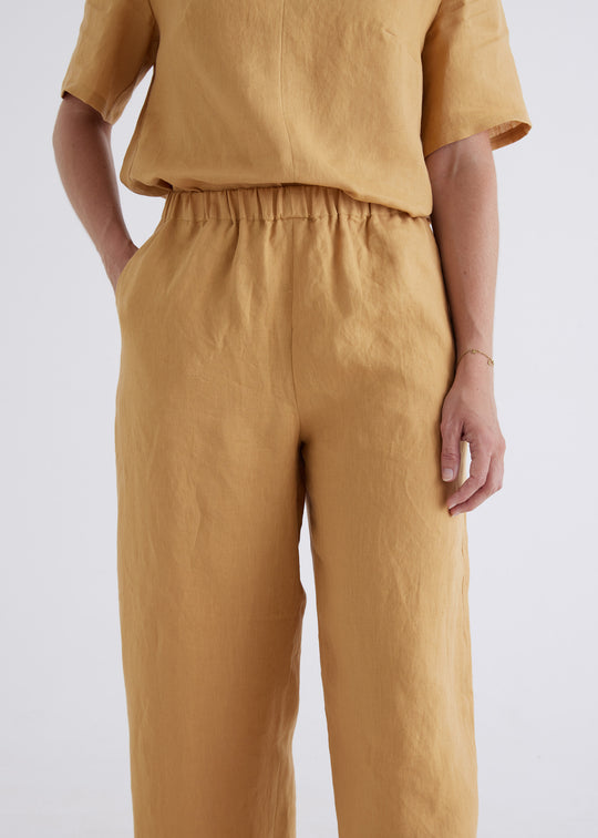 Zara Linen Pants in Ochre