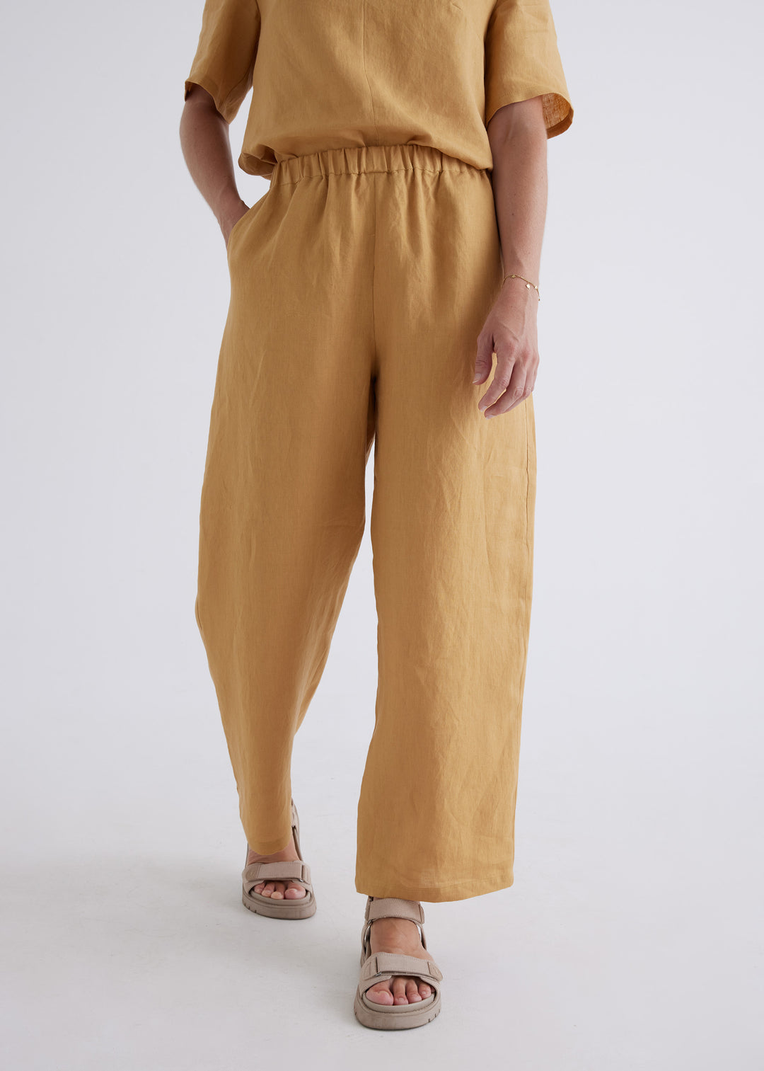Zara Linen Pants in Ochre