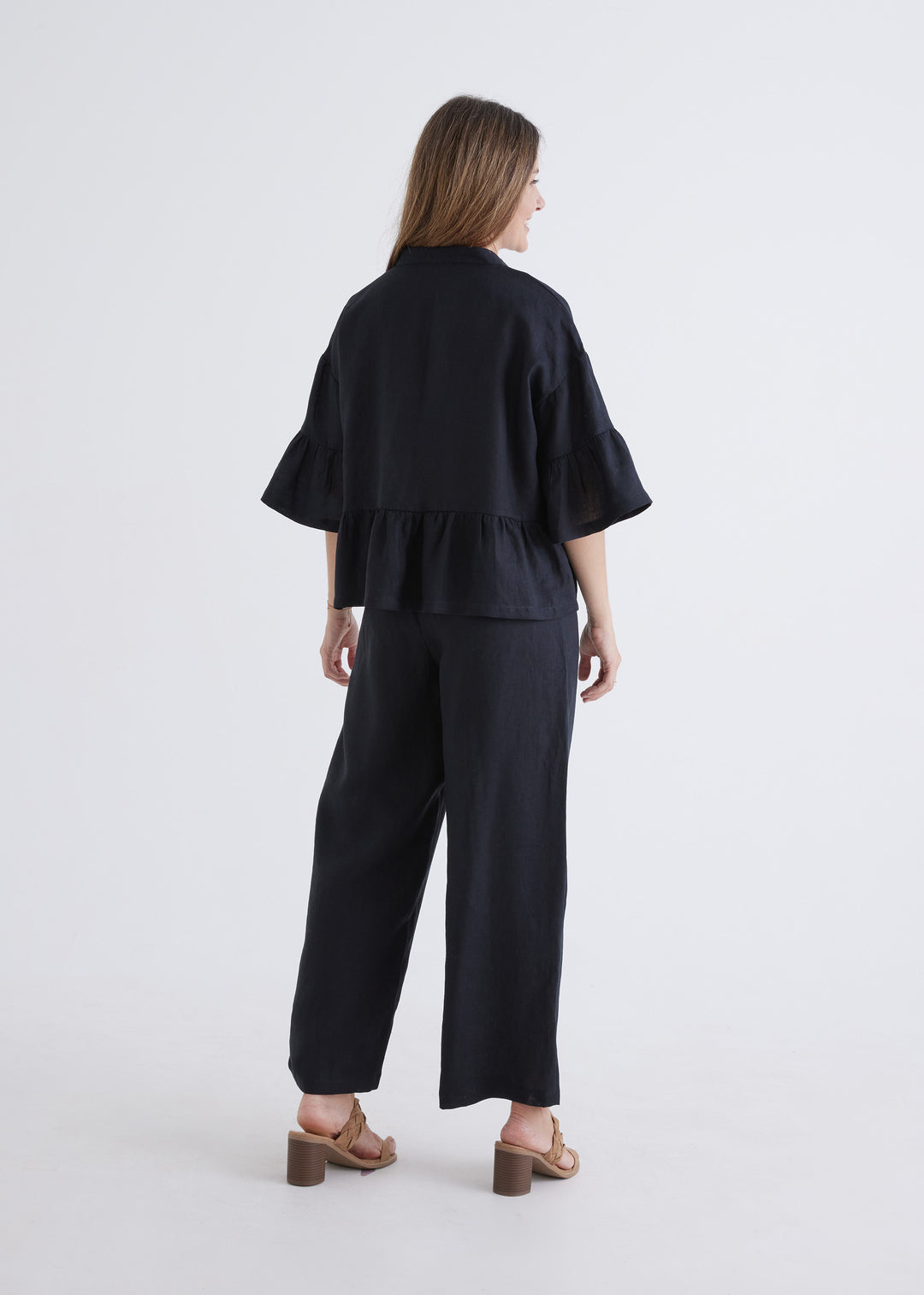 Marnie Linen Top in Black