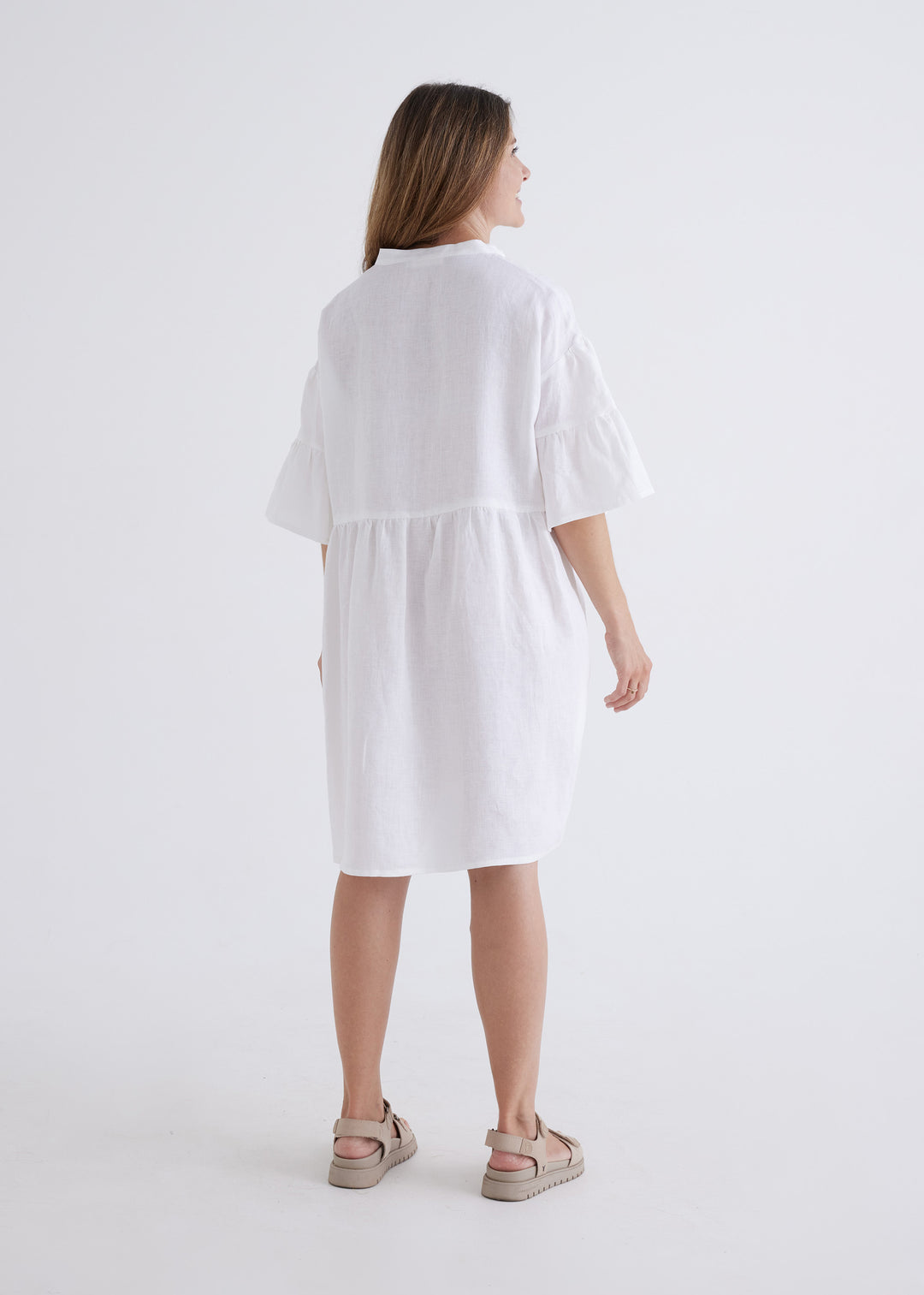 Lisa Linen Dress in White
