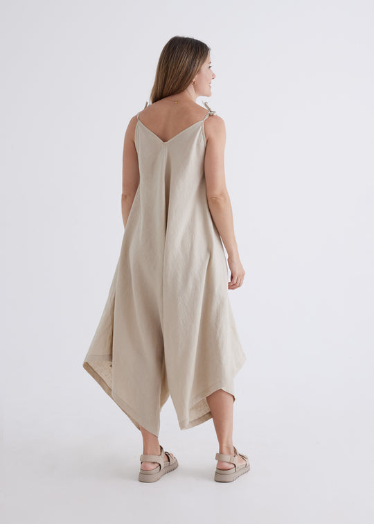 Willow Linen Jumpsuit in Oatmeal