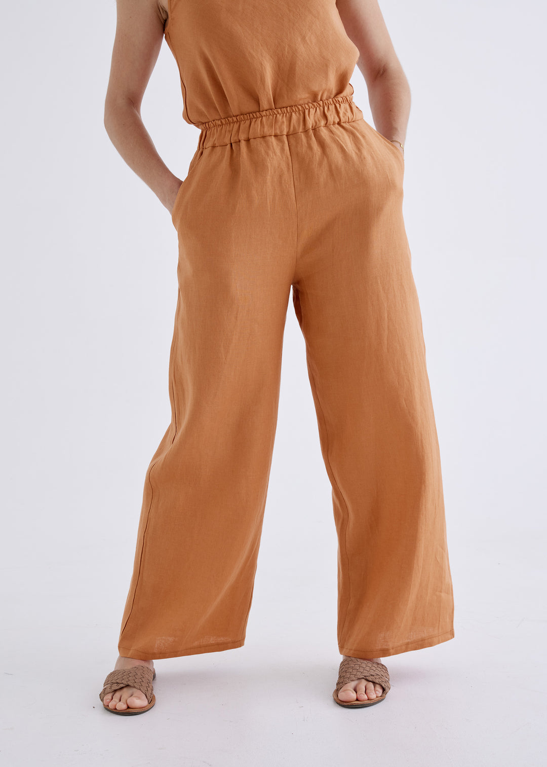 Lana Linen Pants in Ginger