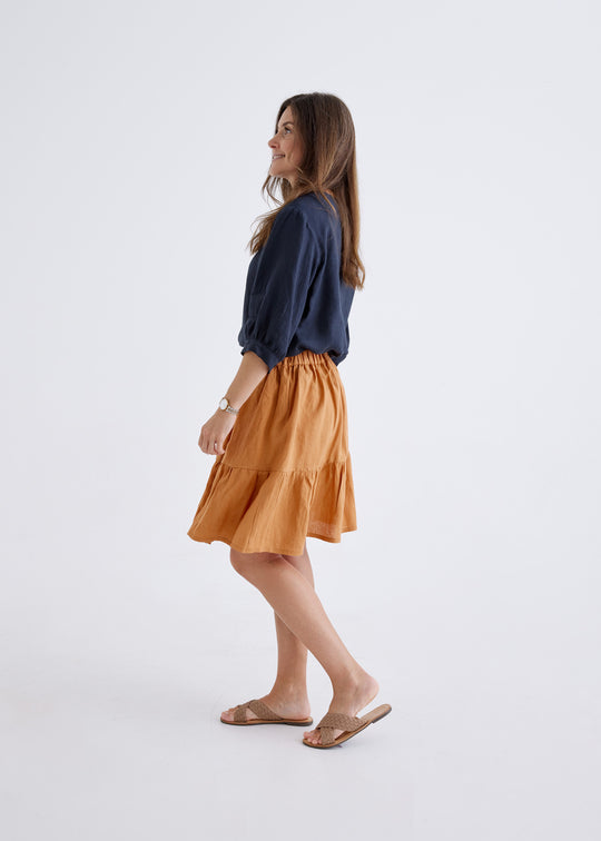 Lara Linen Skirt in Ginger
