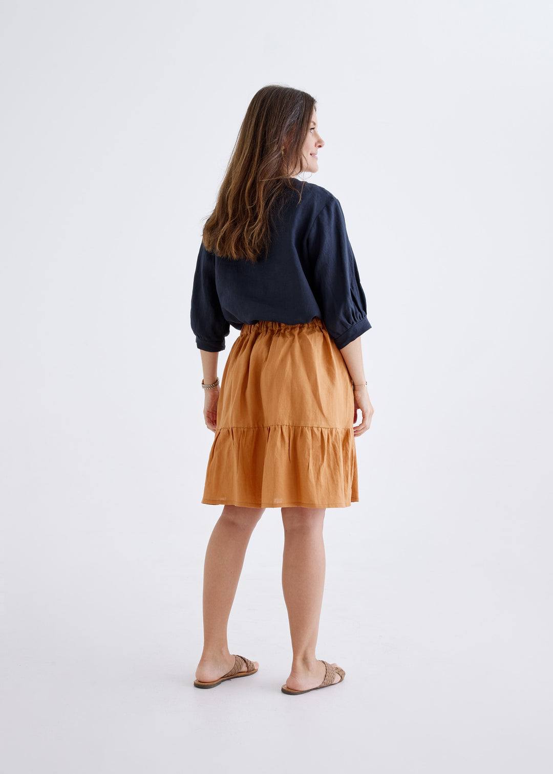Lara Linen Skirt in Ginger