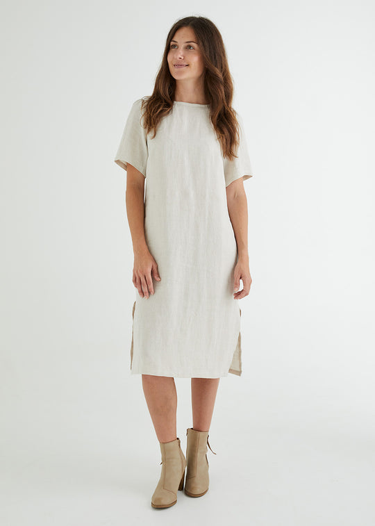 Lucy Linen Dress in Natural