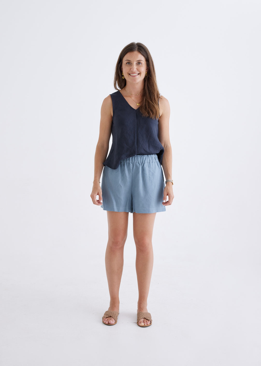 Marley Linen Shorts in Liberty Blue