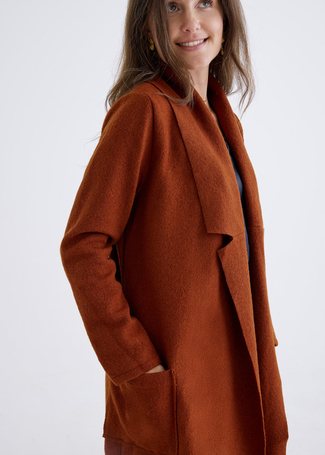 Belinda Coat in Rust