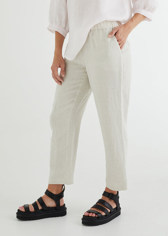 Zoe Linen Pant in Natural