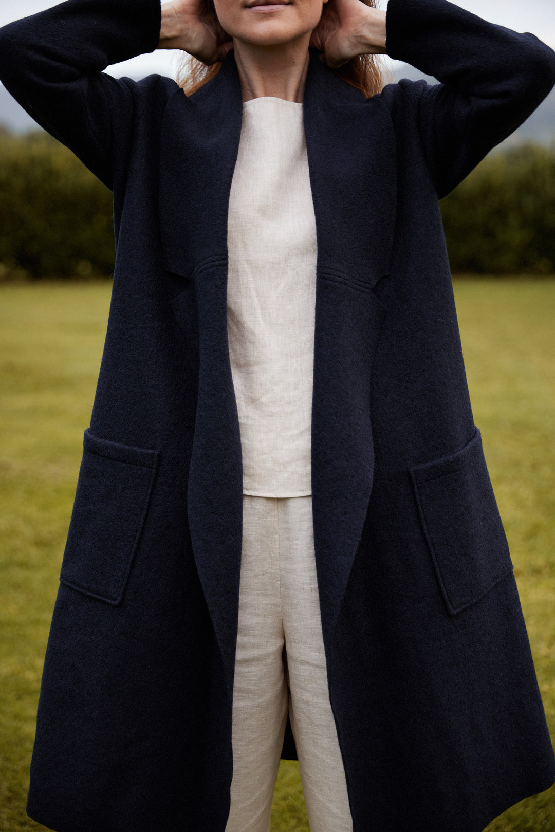 Nebel Wool Coat in Navy