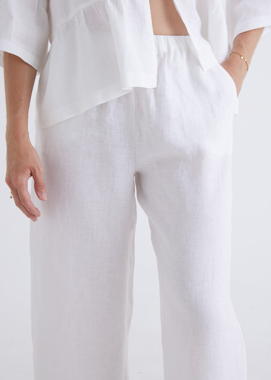 Zara Linen Pants in White