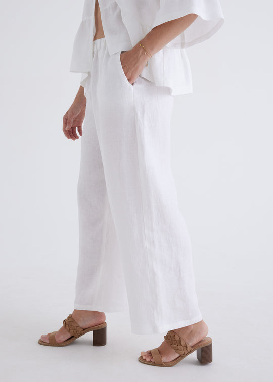 Zara Linen Pants in White