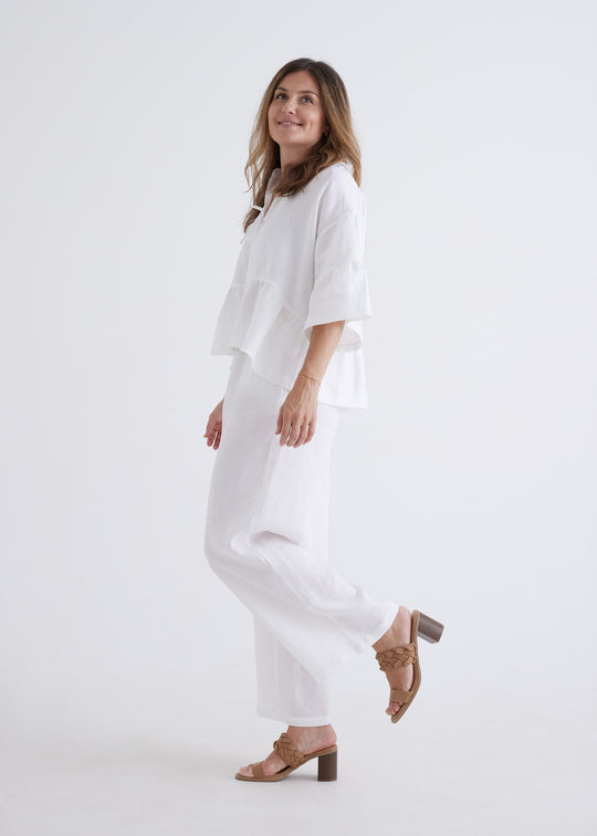 Marnie Linen Top in White