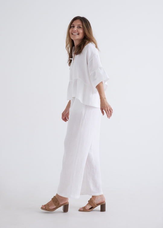 Zara Linen Pants in White