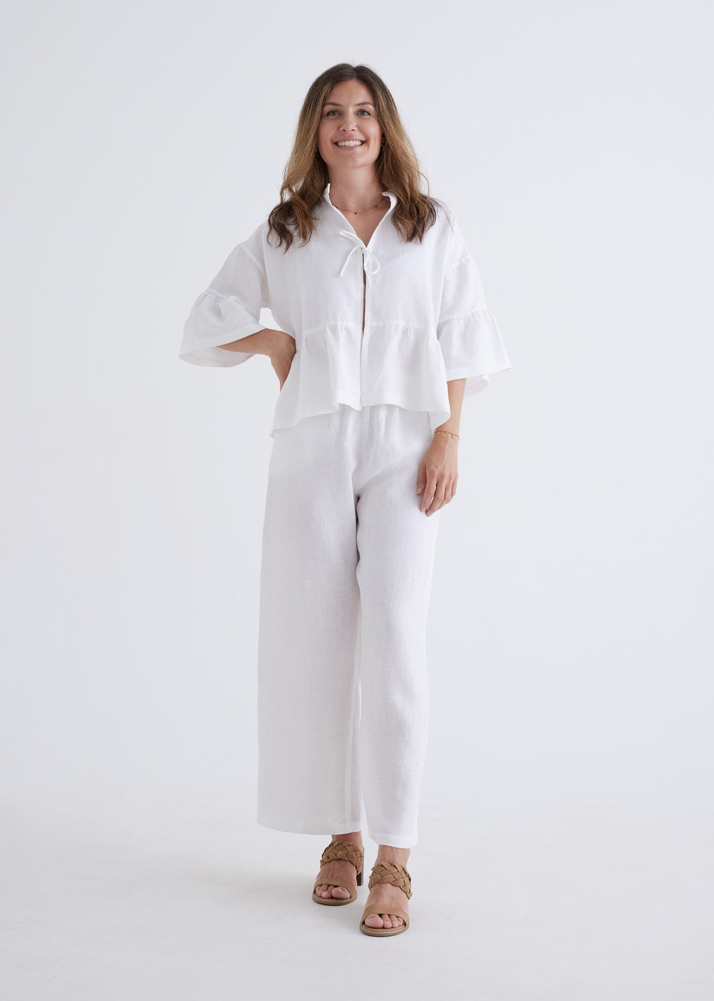 Marnie Linen Top in White