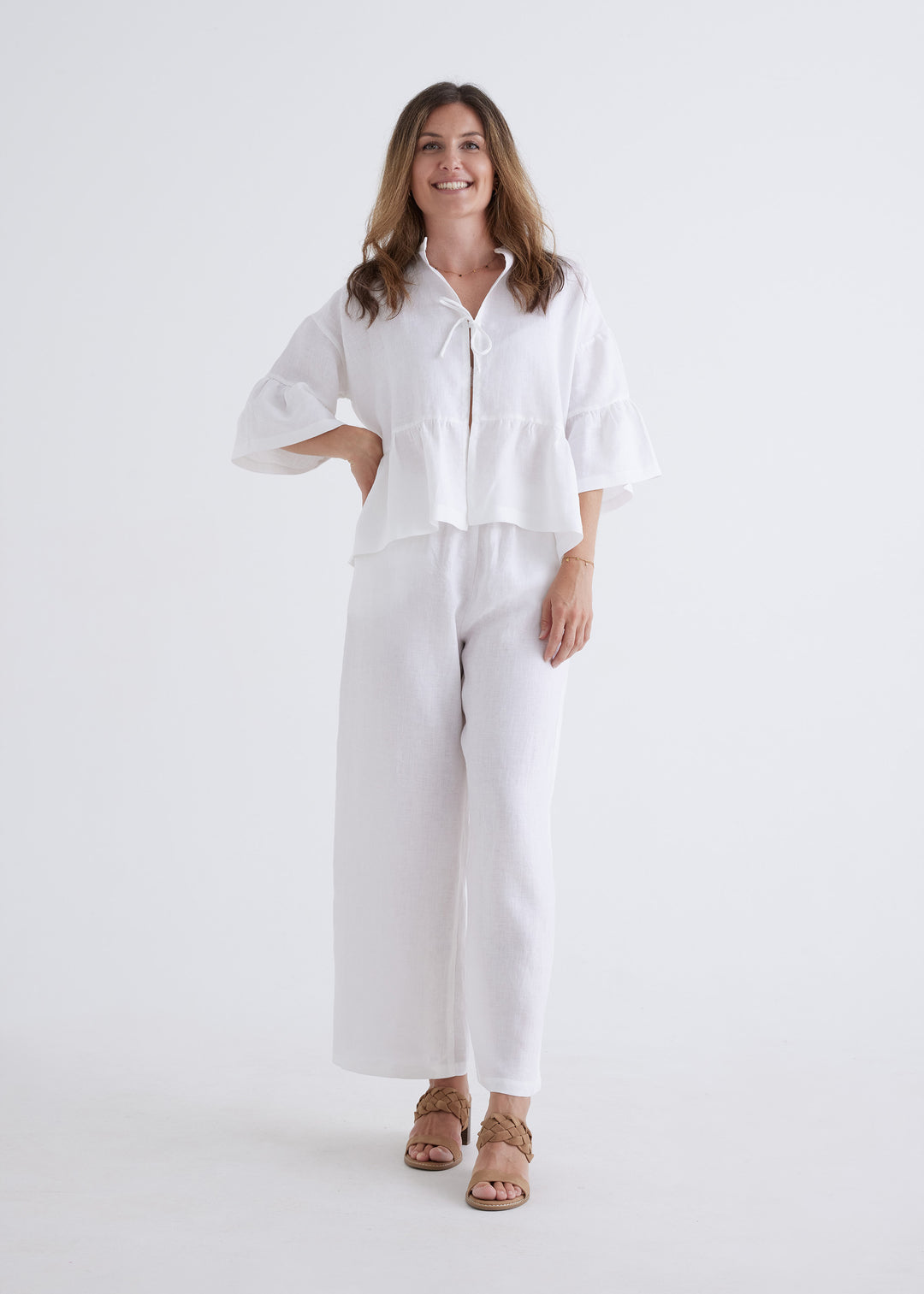 Marnie Linen Top in White