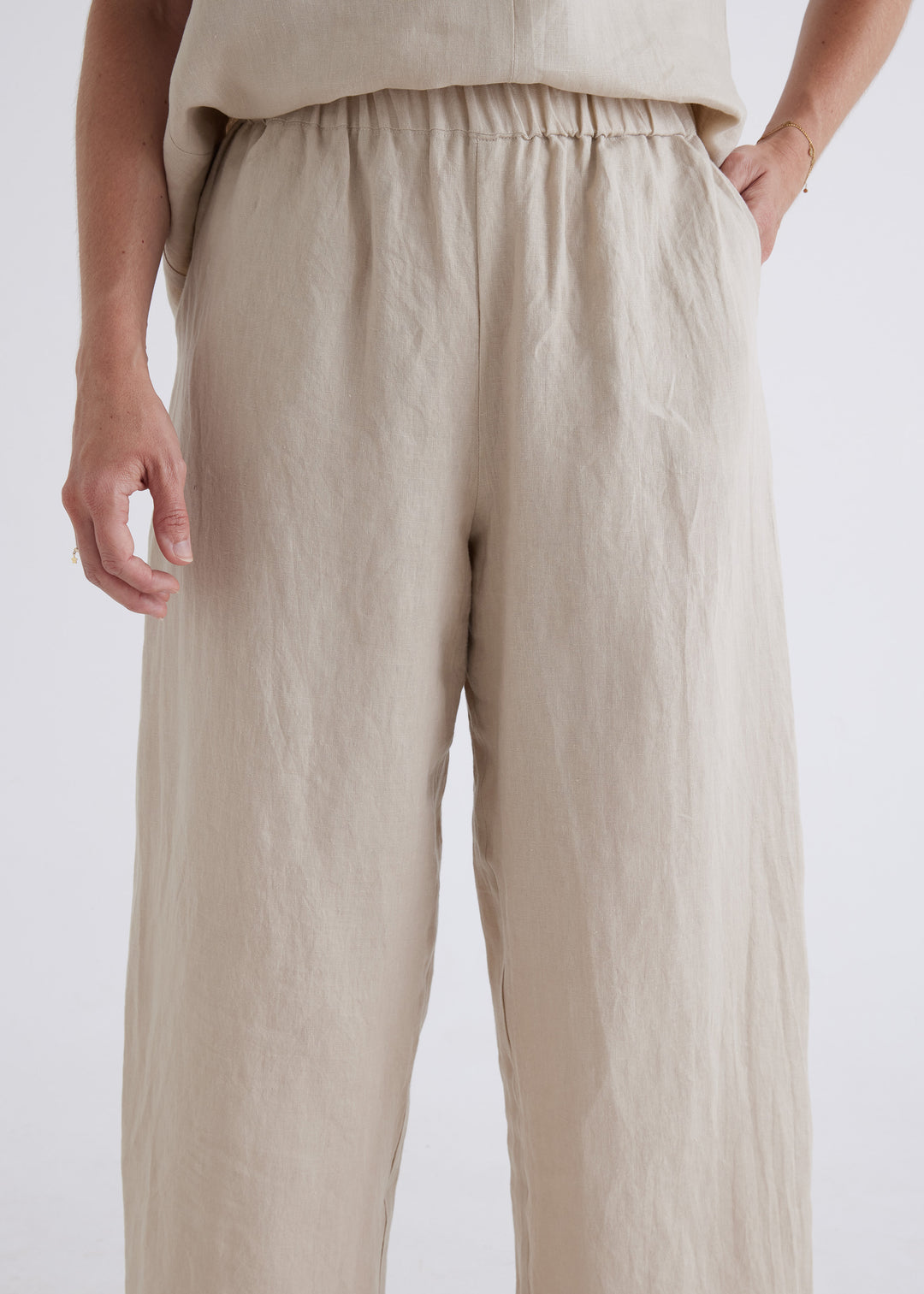 Zara Linen Pants in Oatmeal