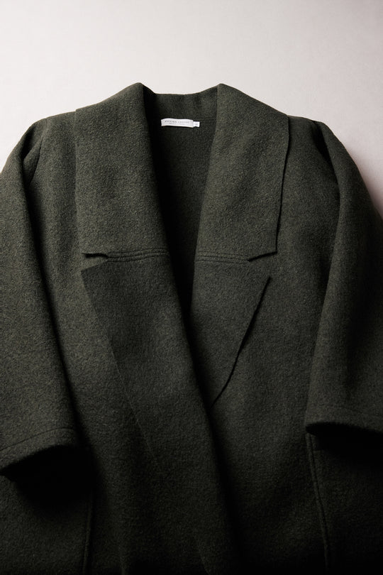 Nebel Wool Coat in Forest Green