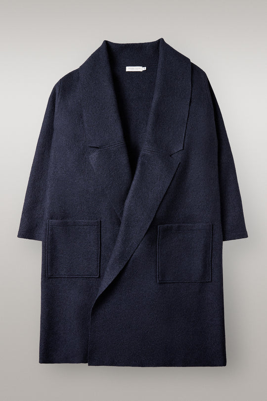 Nebel Wool Coat in Navy
