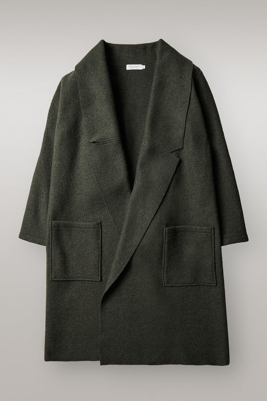 Nebel Wool Coat in Forest Green