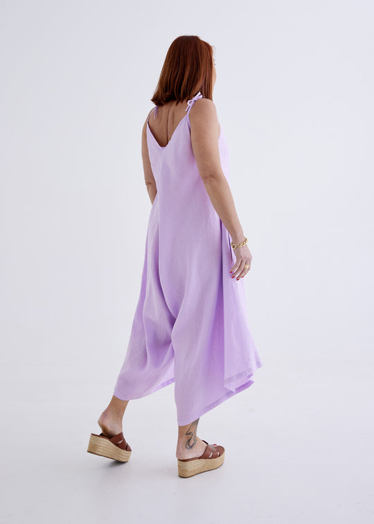 Willow Linen Jumpsuit in Lilac