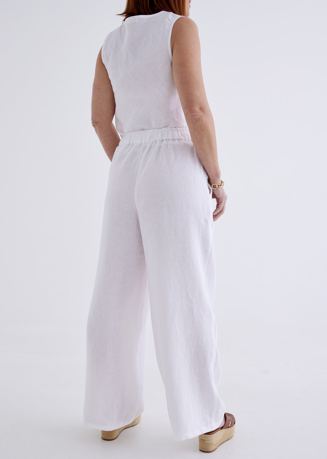 Lana Linen Pants in White