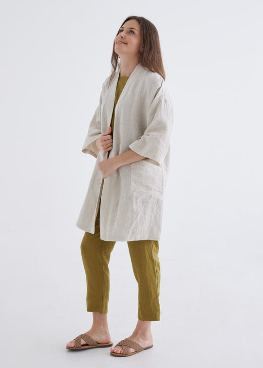 Linen Robe in Natural