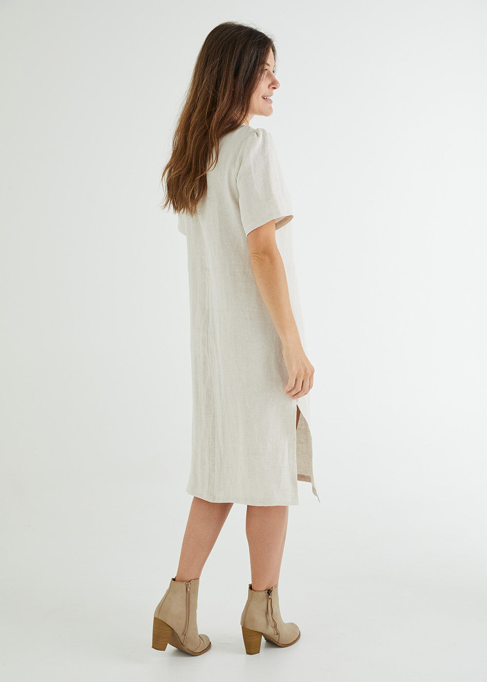 Lucy Linen Dress in Natural