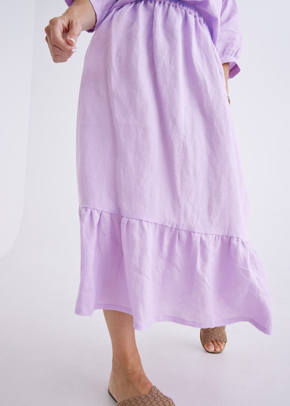 Luna Linen Skirt in Lilac