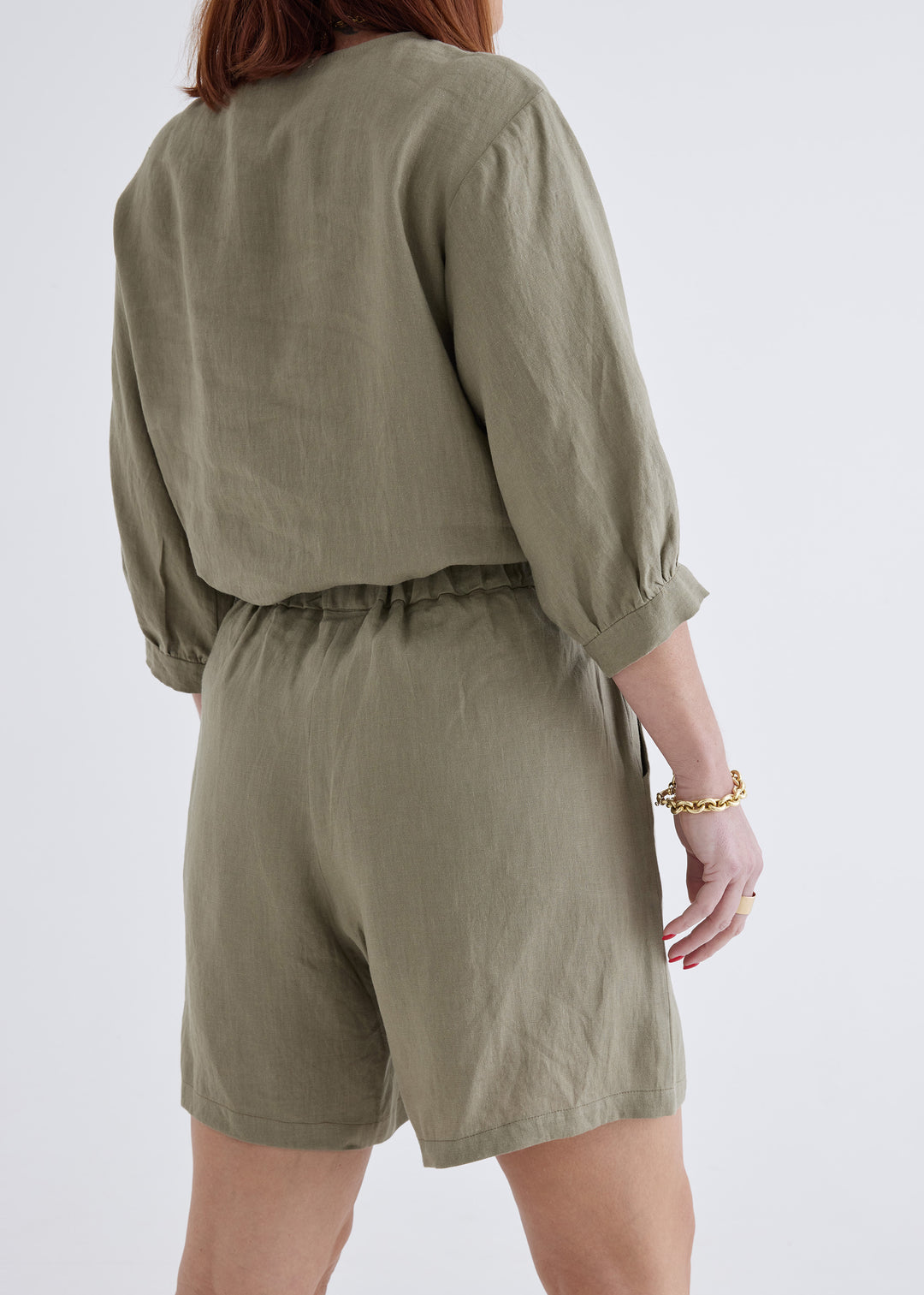 Marley Linen Shorts in Khaki