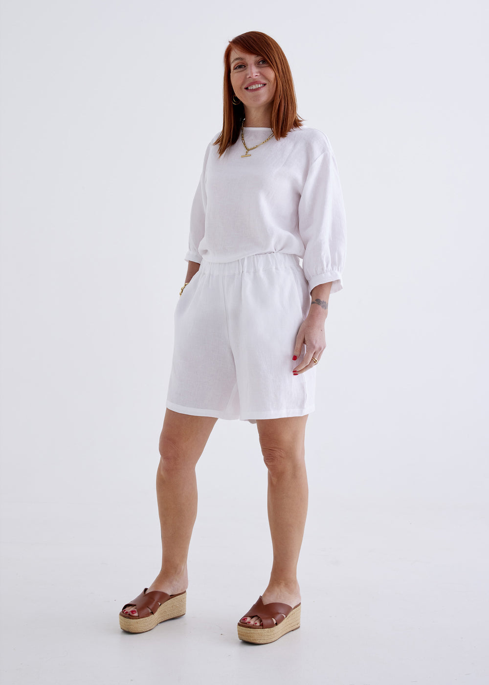 Marley Linen Shorts in White