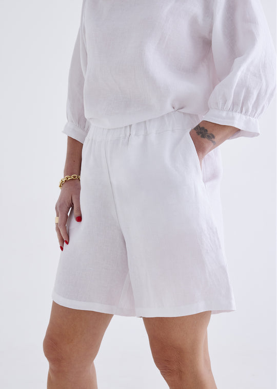 Marley Linen Shorts in White