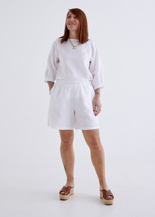 Marley Linen Shorts in White