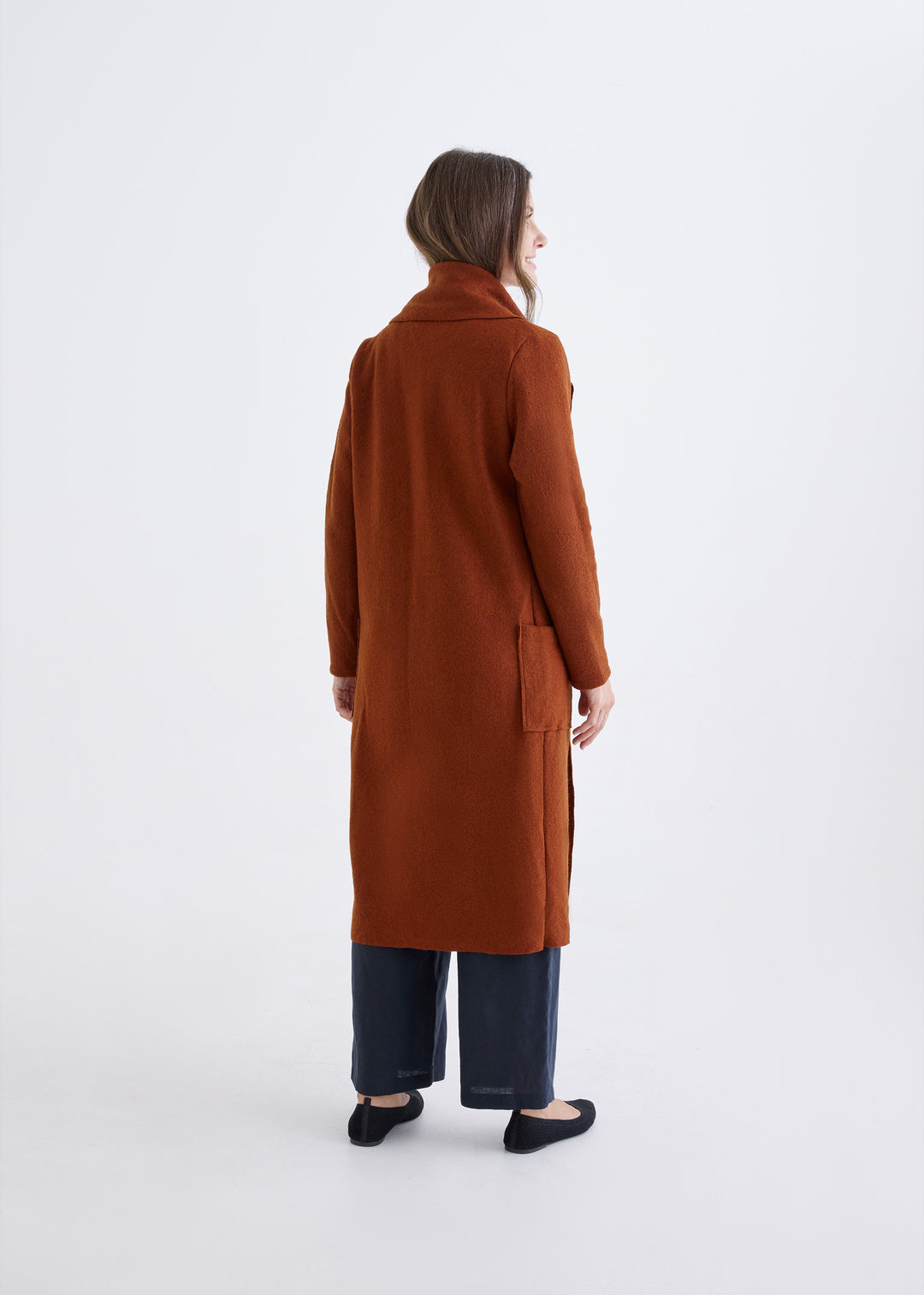 Merino Coat in Rust