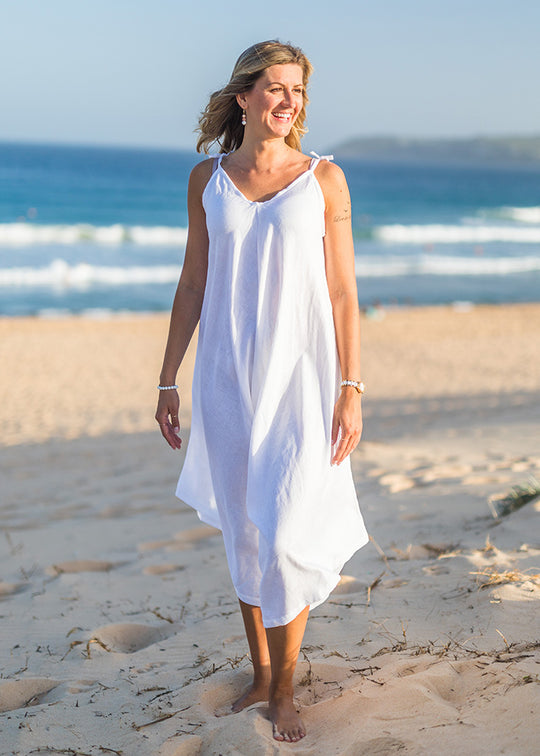 Willow Linen Jumpsuit in White