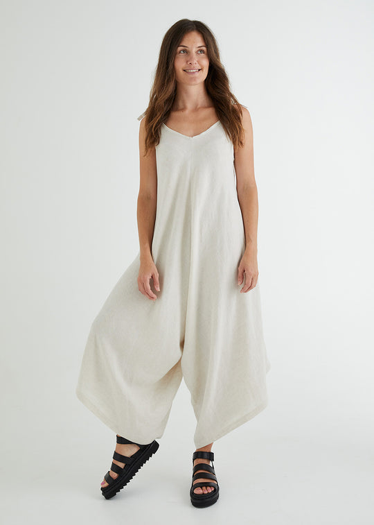 Willow Linen Jumpsuit in Natural