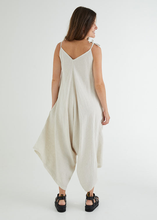 Willow Linen Jumpsuit in Natural