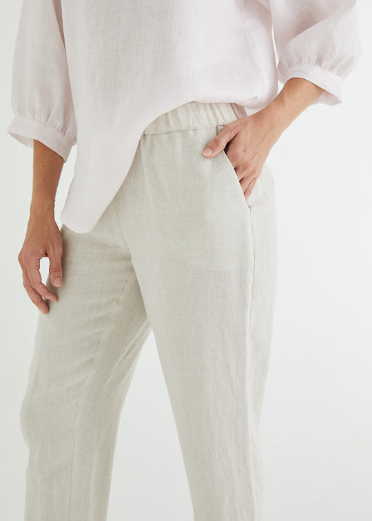 Zoe Linen Pant in Natural
